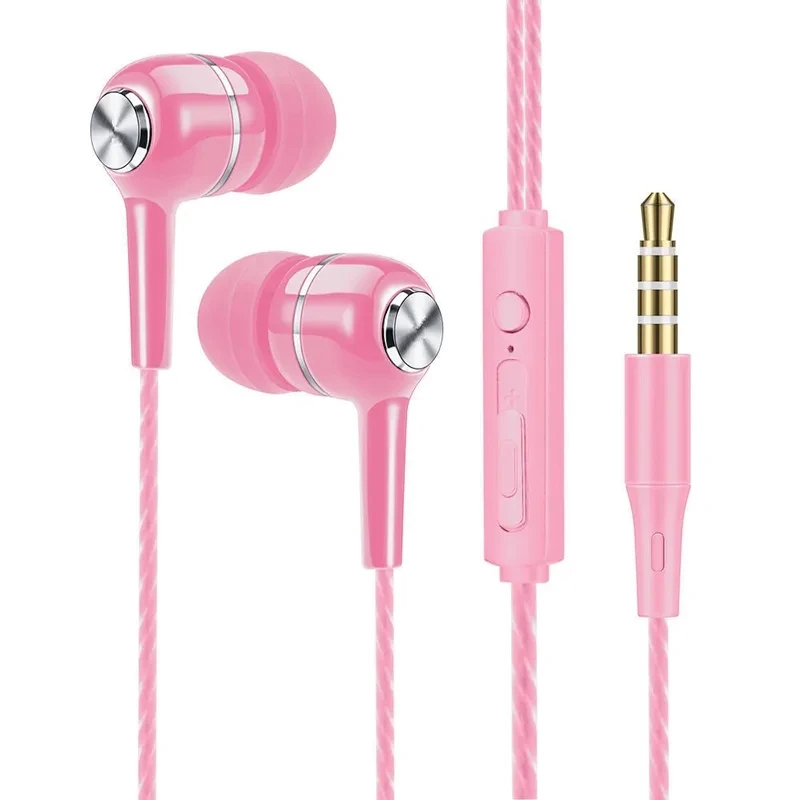 Wired Earphone Mic - Słuchawki przewodowe 3.5mm douszne sportowe słuchawki