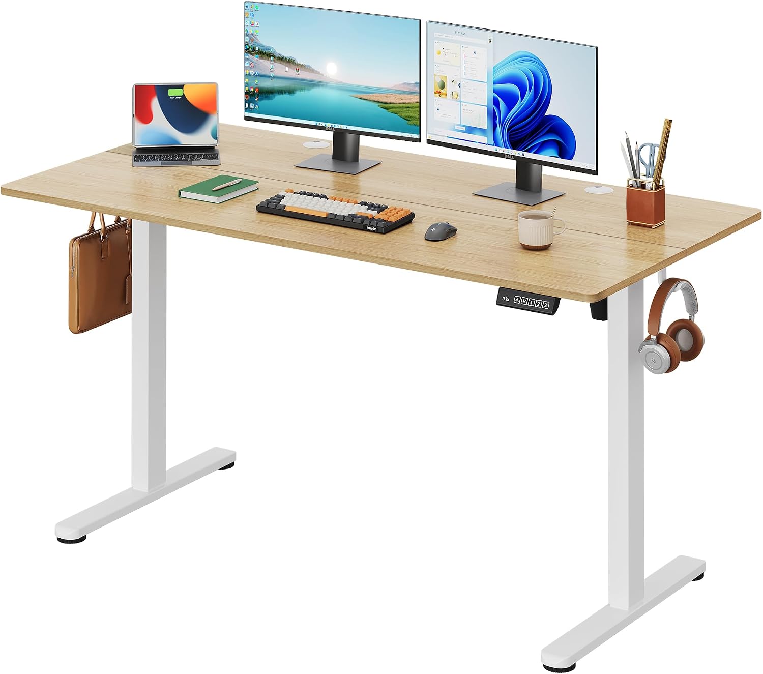 Headphone Stand Desk - Biurko komputerowe z dzielonym blatem o
